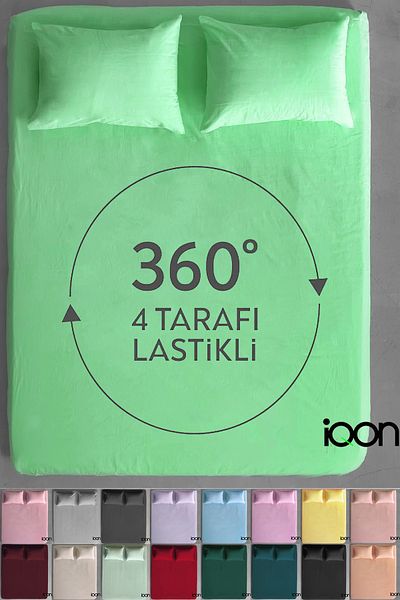 İQON Ranforce Woven Fitted Sheet Set Single - 21 Colors.