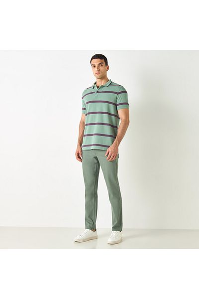 FAV Striped Polo T-shirt with Short Sleeves