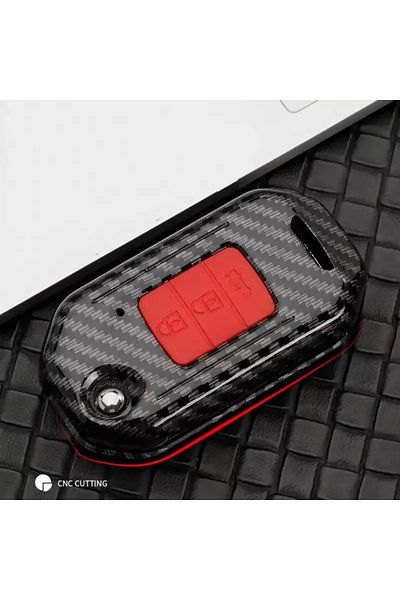 bigkey Honda Compatible Civic Fc5 Switchblade Carbon Case Red Silicone Keypad Elegace - Premium Compatible