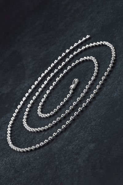 OSMANLI GÜMÜŞ Medium Thick Ball Stainless Steel Men's Necklace Chain Ckltopzincr-gms