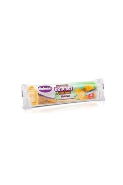 Omnipazar Polmix Drawstring 55x60 Cm Lemon Scented Medium Size Garbage Bag 10x30 Roll 300 Pieces 63802
