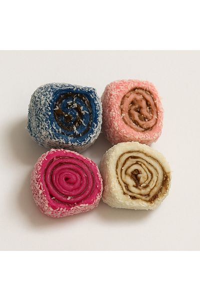 LoKSaN Special Mixed Fruit Cocoa Cream Wrapped Turkish Delight 300Gr (Cherry-Blueberry-Vanilla-Strawberry)