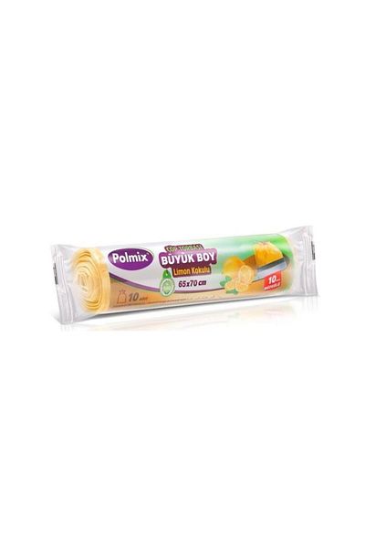 Omnipazar Polmix Drawstring 65x70 Cm Lemon Scented Large Size Garbage Bag 10x30 Roll 300 Pieces 42911