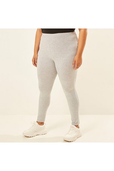 FAV Plus Size Plain Leggings with Elasticised Waistband