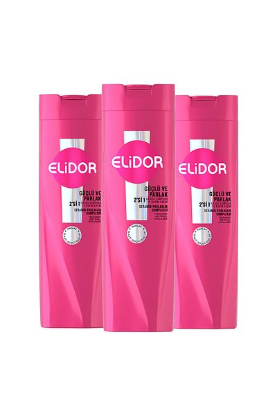 Elidor Shampoo and Conditioner Strong and Shiny 400 ml X3