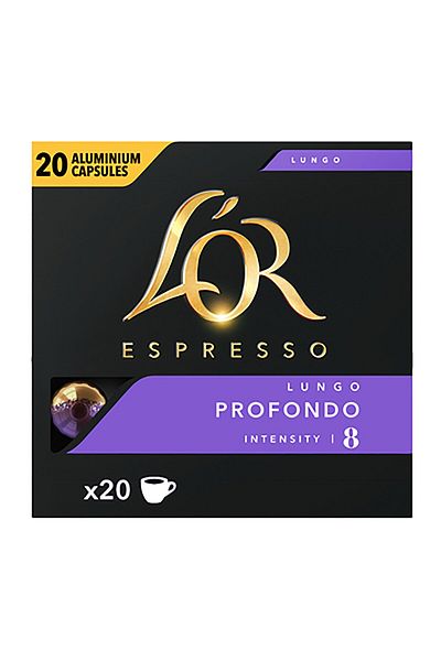 L'OR Nespresso Compatible Coffee Capsules, Espresso Lungo Profondo, 20 Capsules