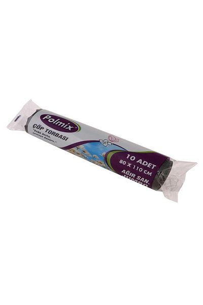 Omnipazar Polmix End Jumbo Heavy Industry Garbage Bag 80X110Cm 10 Rolls 100 Pieces 7 kg Black
