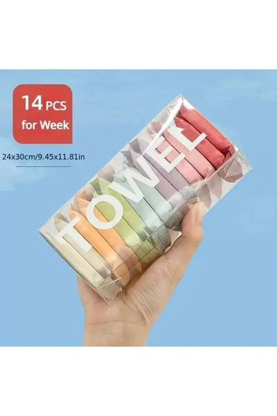 Choice 14 قطعة/صندوق مناشف سفر محمولة للاستخدام مرة واحدة سميكة مضغوطة لتنظيف...