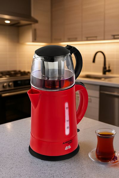 AWOX Teaplus Electric Tea Machine with Glass Teapot Red