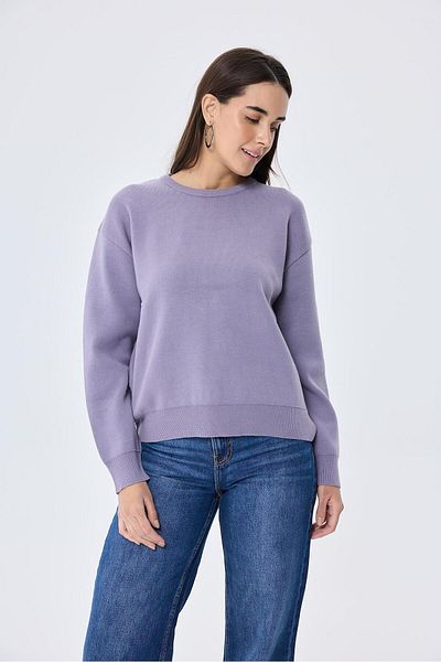 Peraluna Cleo Plain Knit Women's Seasonal Knitwear Sweater - Lilac