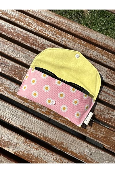 Yare Atelier Sunglasses Case, Patterned Sun, Prescription Glasses Carrying Case Snap Cover Design