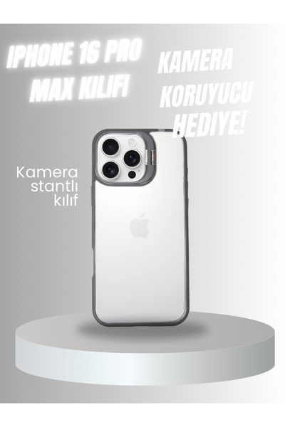 IPHONE 16 PRO MAX SİYAH MEGA KAMERA KORUYUCULU KILIF