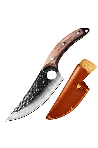 OEM Kitchen knife with sheath, 27 cm, ergonomic handle, steel and wood