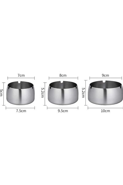 YDGR Gray Stainless Steel Coated Ashtray Windproof Fall Resistant Metal Ashtray