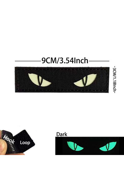 Choice Phoenix Eye09-black Cat Tiger Eyes,evil Eye Badge Clothes Patches With Hook And Loop Glow In Dark,mi