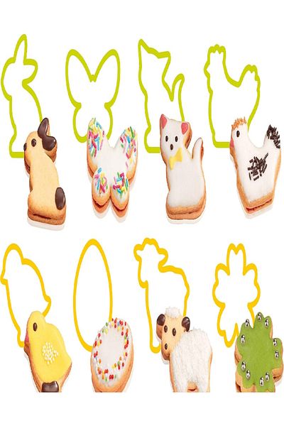 TESCOMA Delicia Easter Cookie Cutters – 8-Piece Set, Assorted, 22.1 x 10.1 x 3.8 cm
