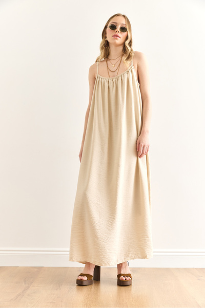 Olalook Kadın Taş Askısı Ayarlanabilir Astarlı Salaş Elbise ELB-19002424