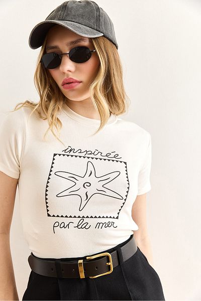 Olalook Γυναικείο Star White Printed Soft Touch Saran Flexible Body BDY-00000058