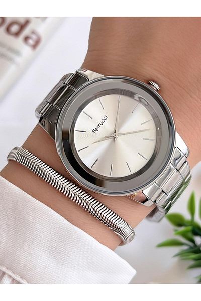 Ferrucci Women Wrist Watch+Bracelet Special Series Steel Cord Blackening Color Does Not Throw Vs.Blkt.0352