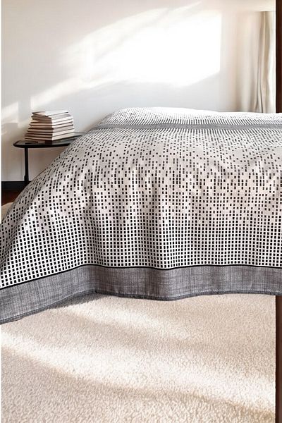 Alla Turca Double Modern Mosaic Patterned Pique – Gray |   200X240 cm |   100% Cotton
