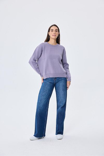 Peraluna Cleo Plain Knit Women's Seasonal Knitwear Sweater - Lilac