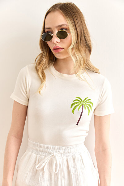 Olalook Γυναικείο Palm White Printed Soft Touch Saran Flexible Body BDY-00000059