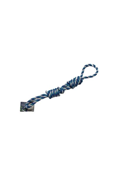 OEM Jucarie pentru caini tip snur bumbac mare XXL, 45 cm, albastru/alb