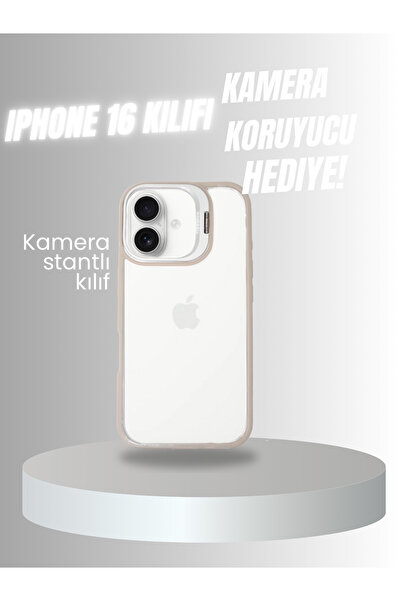 IPHONE 16 GRİ MEGA KAMERA KORUYUCULU KILIF