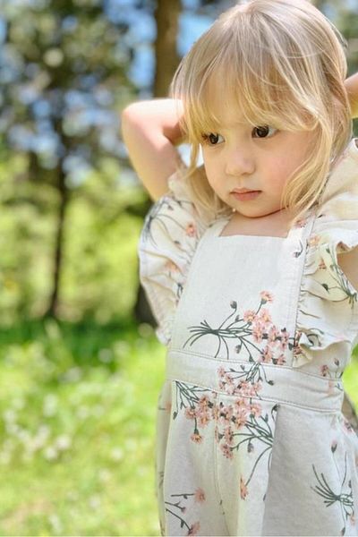 miabambim Floral Pattern Jumpsuit with Ruffle Detail