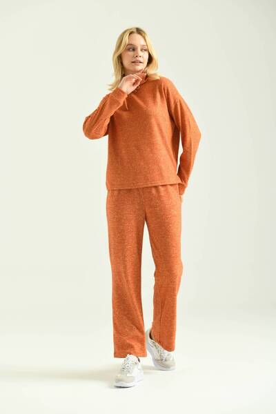 MOVİMENT Πλεκτό μαλακό παντελόνι με λεπτομέρεια με πορτοκαλί κουμπιά