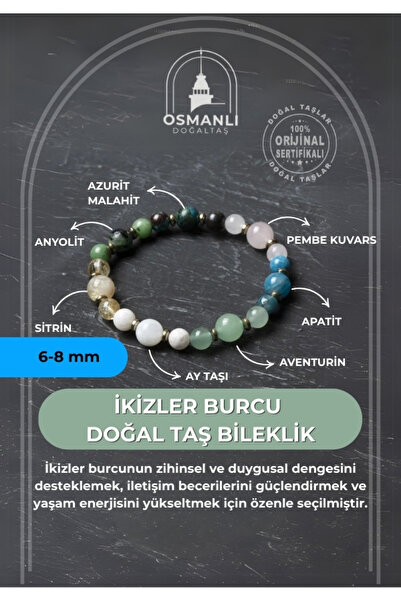 OSMANLI DOĞAL TAŞ Ottoman Natural Stone Certified Gemini Natural Stone Bracelet