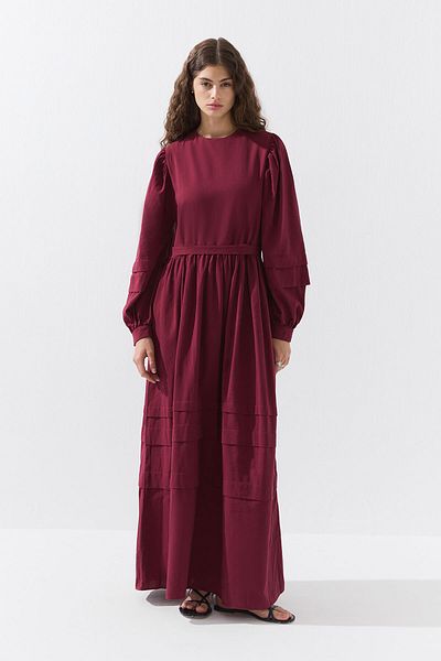 Hooopstore Φόρεμα Allerli Claret Red από βαμβακερό μείγμα