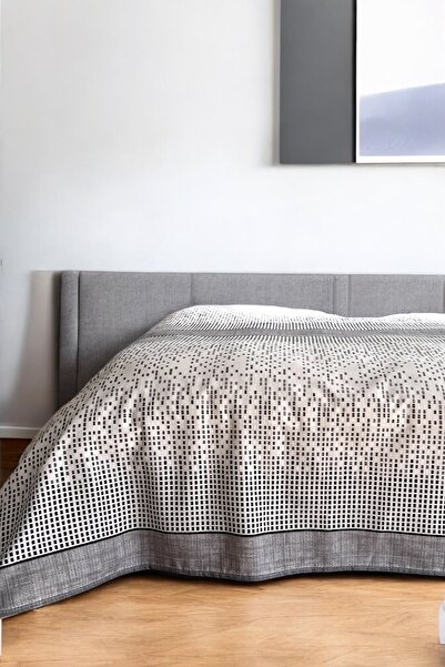 Alla Turca Double Modern Mosaic Patterned Pique – Gray | 200X240 cm | 100% Cotton