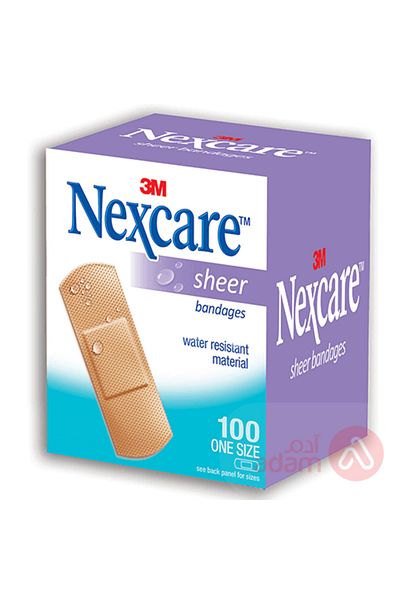 Nexcare 3M SHEER BAND W/RES ONE SIZE100P