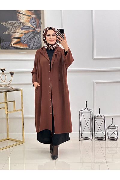 Enans Design Women's Hijab Cap & Hooded Top Coat
