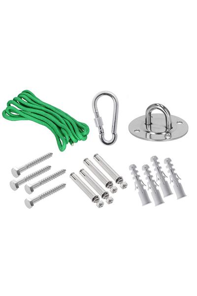 Springos Swing and hammock assembly kit, 200 cm rope, screws, carabiner