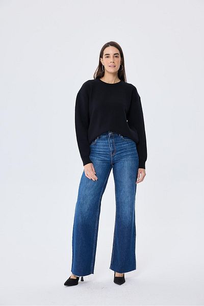 Peraluna Cleo Plain Knit Women's Seasonal Knitwear Sweater - Black