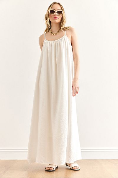 Olalook Damen-Kleid mit weißem Riemen, verstellbar, gefüttert, ELB-19002424