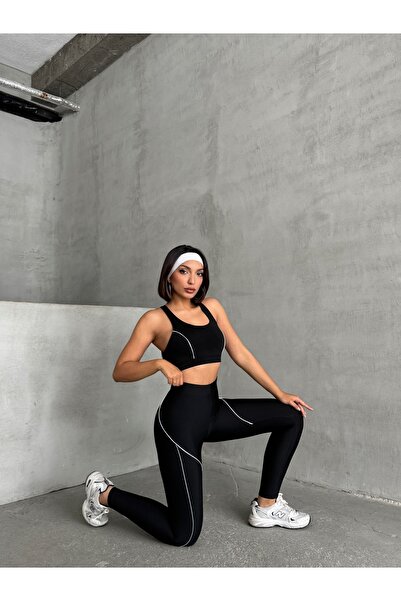 Miss Prova Бюстгальтер з перехресним вирізом на спині та ліфом з еластичним матеріалом і комбінезон з перехресними лініями Mısstkm2631