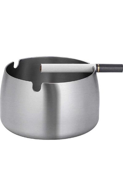 YDGR Gray Stainless Steel Coated Ashtray Windproof Fall Resistant Metal Ashtray
