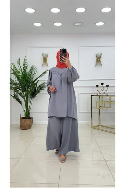 Enans Design Women's Hijab 2 Piece Set Tunic & Skirtpants