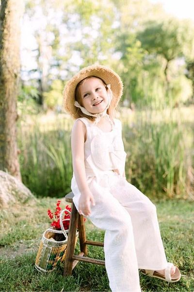 miabambim Bow Detailed Embroidered Muslin Bottom Top Set