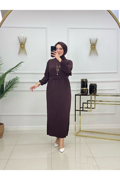Enans Design Γυναικείο Φόρεμα Hijab με Πλισέ Ζώνη Δώρο