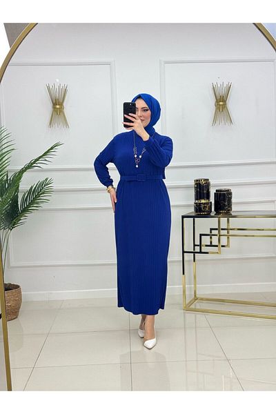 Enans Design Γυναικείο Φόρεμα Hijab με Πλισέ Ζώνη Δώρο