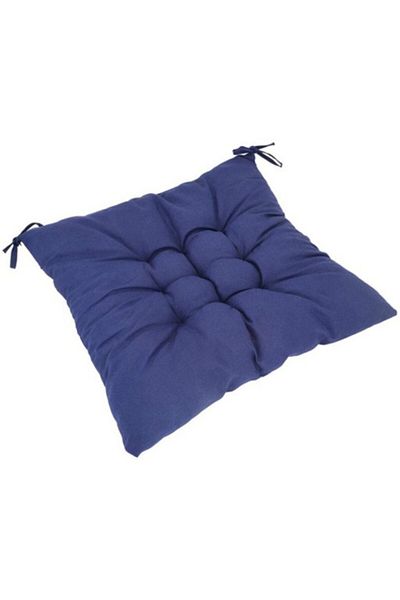 OEM Perna scaun cu bretele de legat, 40x40 cm, 4 cm grosime, poliester si burete, albastru
