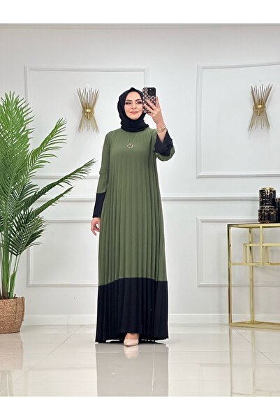 Enans Design Kadın Tesettür Pliseli Elbise