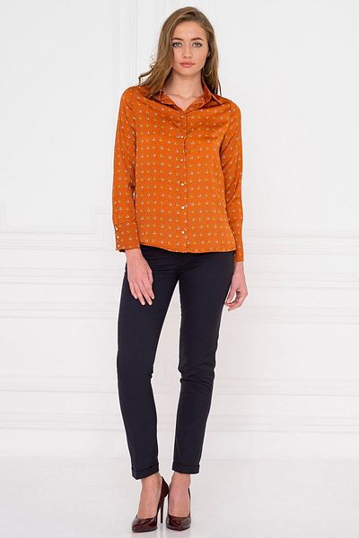 FOR YOU MODA Horseshoe Pattern Brick Shirt