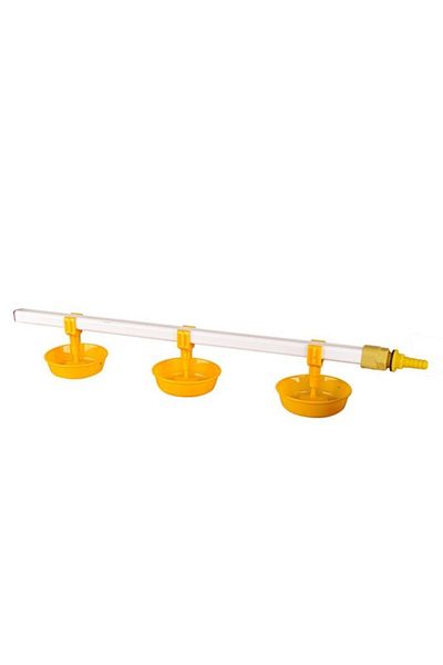 FAKİROĞLU PLASTİK Eco Nipple Watering System for Indians 60 Cm 3 Nipples with Large Spring Bowl