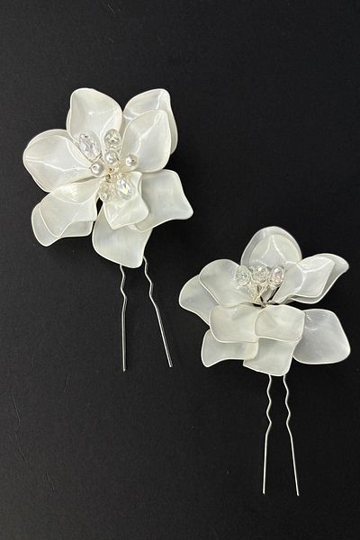 Hayalperest boncuk Venna Flower Resin 2 Pack Hairpin Hair and Bridal Accessory