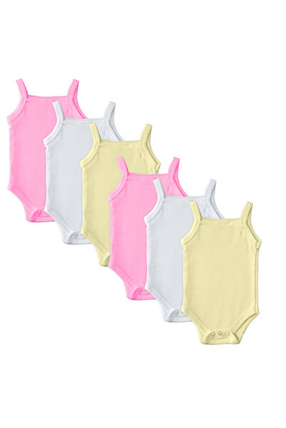 Babies Basic Sleeveless Girls Romper/Bodysuit. Set of 6 , 3-6 Months , Pink, ...